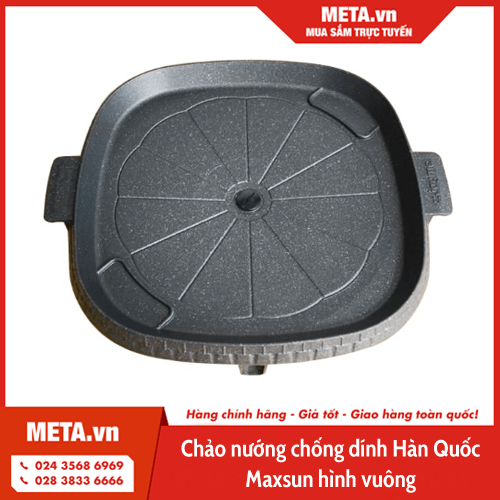 Chảo nướng bếp ga chống dính Hàn Quốc Maxsun hình vuông