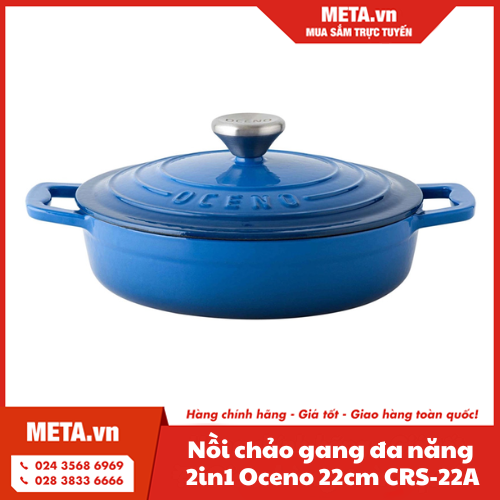 Nồi chảo gang đa năng 2in1 Oceno 22cm CRS-22A