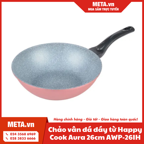 Chảo vân đá đáy từ Happy Cook Aura 26cm AWP-26IH