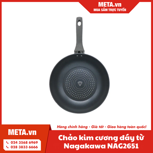 Chảo kim cương đáy từ Nagakawa NAG2651 (26cm)