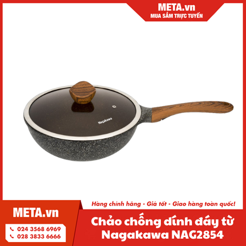 Chảo chống dính nguyên khối đáy từ Nagakawa NAG2854 (28cm)