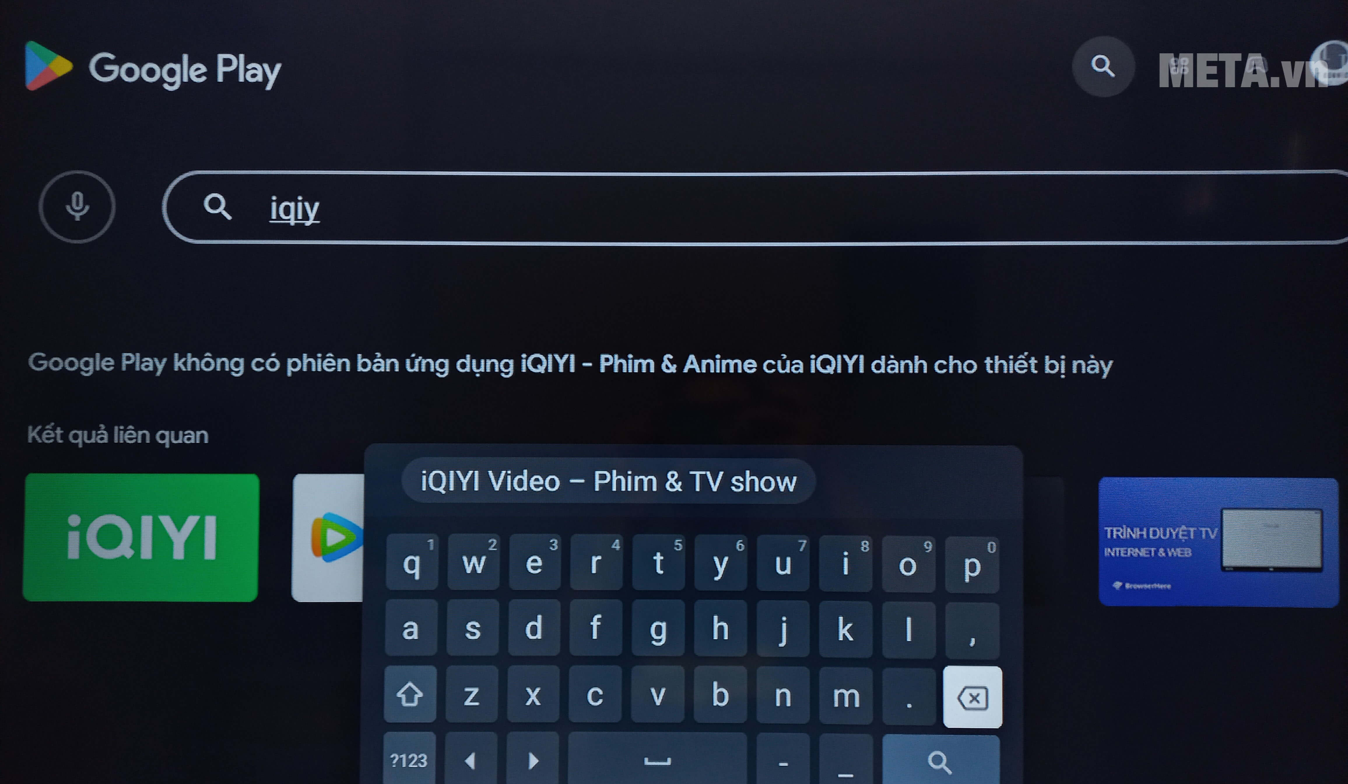 Vào tìm kiếm gõ iQIYI
