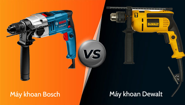 So sánh máy khoan Bosch và Dewalt về thương hiệu