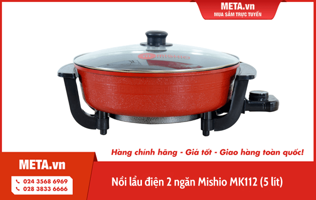 Nồi lẩu điện 2 ngăn Mishio MK112 (5 lít)