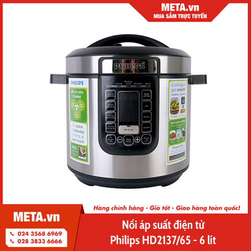 Nồi áp suất điện tử Philips HD2137/65 - 6 lít