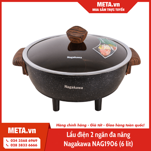 Lẩu điện 2 ngăn đa năng Nagakawa NAG1906 (6 lít)