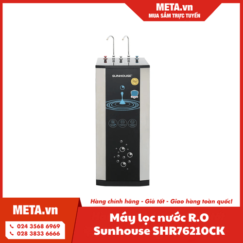 Máy lọc nước R.O tích hợp nóng lạnh 10 lõi Sunhouse SHR76210CK