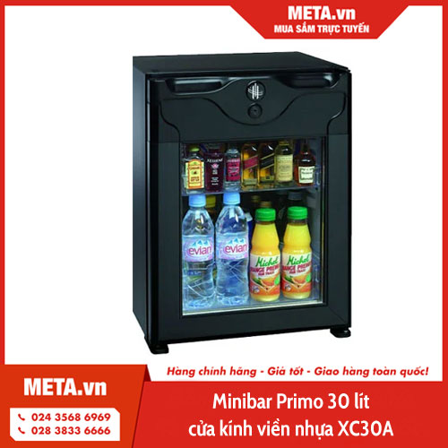 Minibar Primo 30 lít cửa kính viền nhựa XC30A