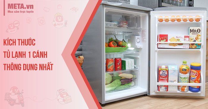 Kích thước tủ lạnh 1 cánh thông dụng hiện nay