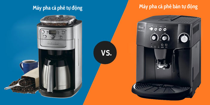 So sánh máy pha cà phê tự động và bán tự động