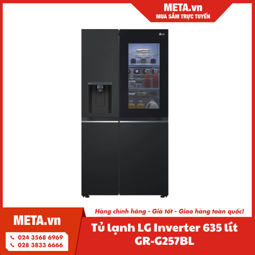 Tủ lạnh LG Inverter 635 lít side by side InstaView GR-G257BL