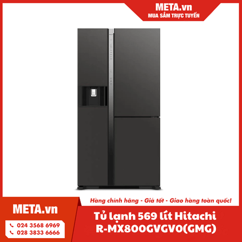 Tủ lạnh side by side Inverter 569 lít Hitachi R-MX800GVGV0(GMG)