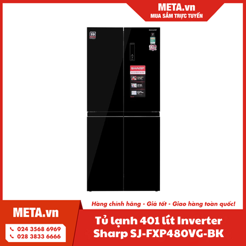 Tủ lạnh 401 lít Inverter Sharp SJ-FXP480VG-BK