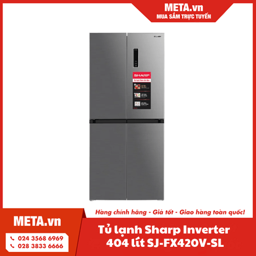 Tủ lạnh 404 lít Sharp Inverter SJ-FX420V-SL