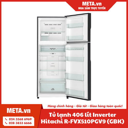 Tủ lạnh 406 lít Inverter Hitachi R-FVX510PGV9 (GBK)