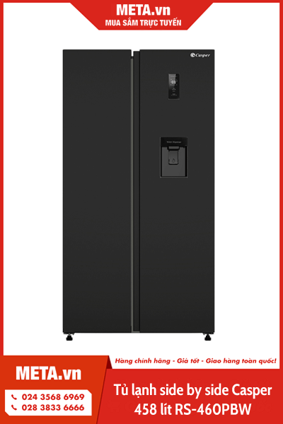 Tủ lạnh side by side Casper 458 lít RS-460PBW