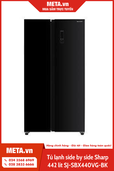 Tủ lạnh side by side Sharp 442 lít SJ-SBX440VG-BK