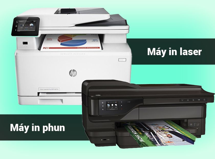 Nên chọn máy in phun hay máy in laser?