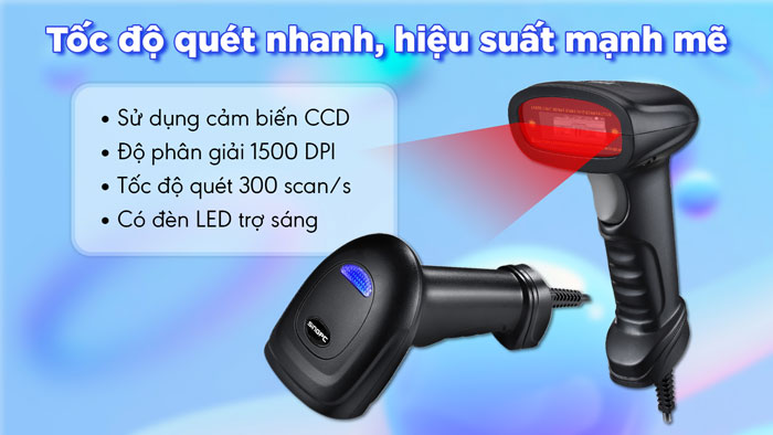 Các loại máy quét mã vạch - máy quét mã vạch CCD
