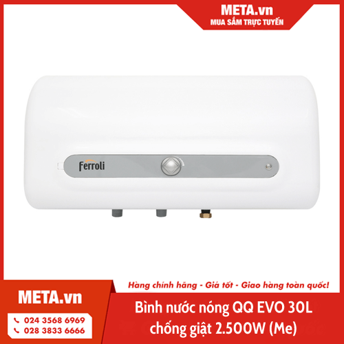 Bình nước nóng QQ EVO 30L chống giật 2.500W (Me)