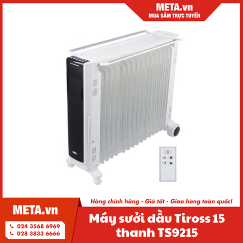 Máy sưởi dầu Tiross 15 thanh TS9215 (Có điều khiển)