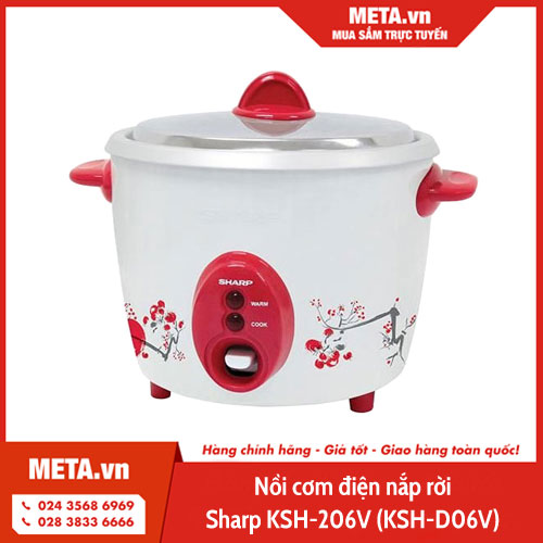 Nồi cơm điện nắp rời Sharp KSH-206V - 0.6L