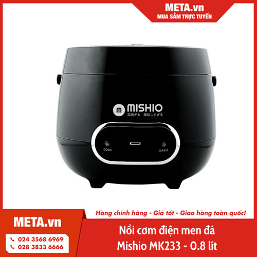 Nồi cơm điện men đá Mishio MK233 - 0.8 lít