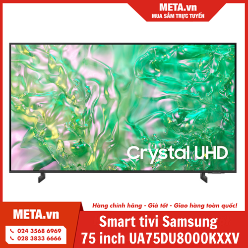 Smart tivi Samsung 4K Crystal UHD 75 inch UA75DU8000KXXV