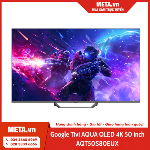 Google Tivi AQUA QLED 4K 50 inch AQT50S80EUX