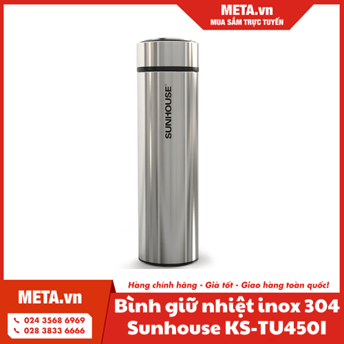 Bình giữ nhiệt inox 304 Sunhouse KS-TU450I - 450ml