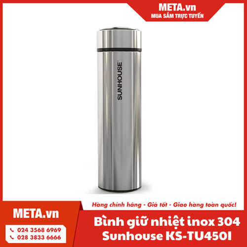 Bình giữ nhiệt inox 304 Sunhouse KS-TU450I 