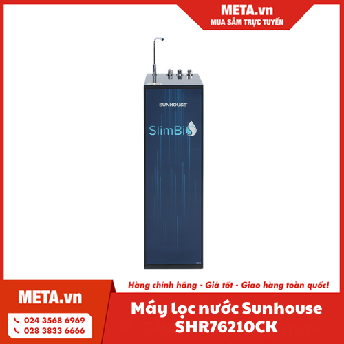 Máy lọc nước RO tích hợp nóng lạnh 10 lõi Sunhouse SHR76210CK
