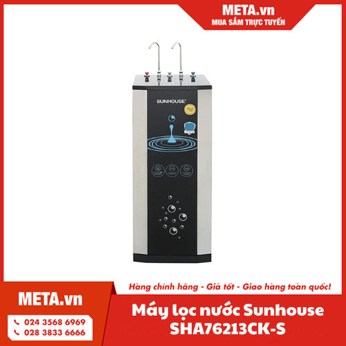 Máy lọc nước RO nóng lạnh 10 lõi Sunhouse SHA76213CK-S