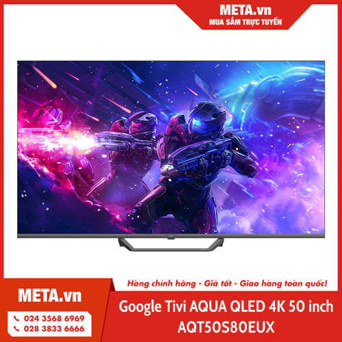 Google Tivi AQUA QLED 4K 50 inch AQT50S80EUX