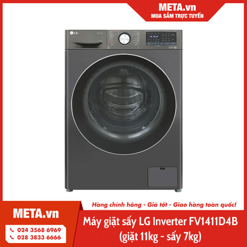Máy giặt sấy LG Inverter FV1411D4B (giặt 11kg - sấy 7kg) 