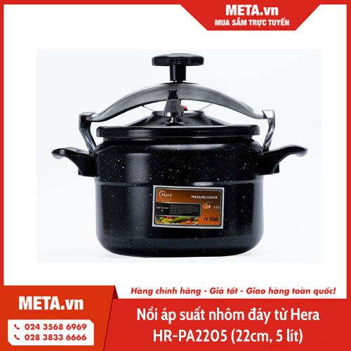 Nồi áp suất nhôm đáy từ Hera HR-PA2205 (22cm, 5 lít)