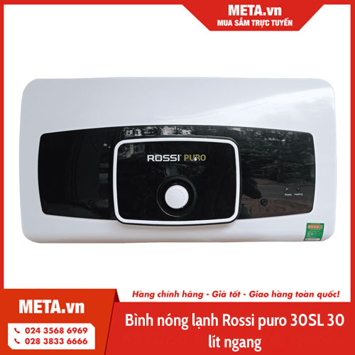 Bình nóng lạnh 30 lít Rossi Puro 30SL ngang