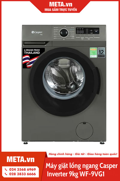 Máy giặt lồng ngang Casper Inverter 9kg WF-9VG1 