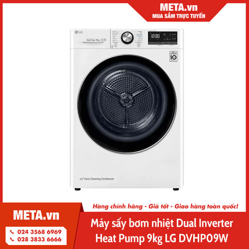 Máy sấy bơm nhiệt Dual Inverter Heat Pump 9kg LG DVHP09W
