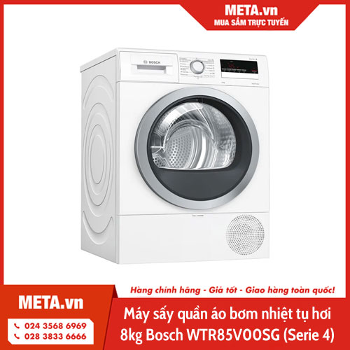 Máy sấy quần áo bơm nhiệt tụ hơi 8kg Bosch WTR85V00SG (Serie 4)