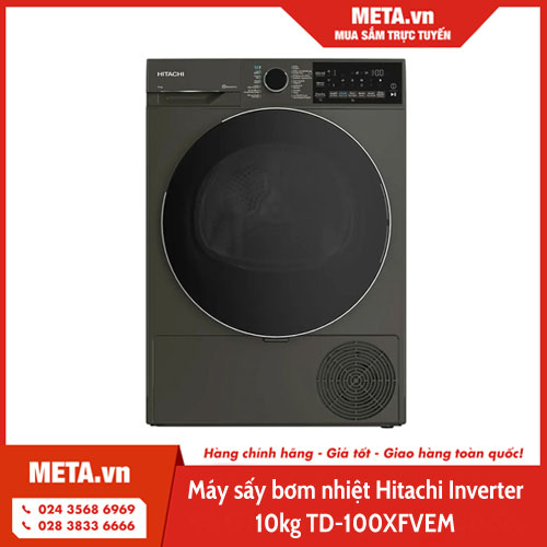 Máy sấy bơm nhiệt Hitachi Inverter 10kg TD-100XFVEM