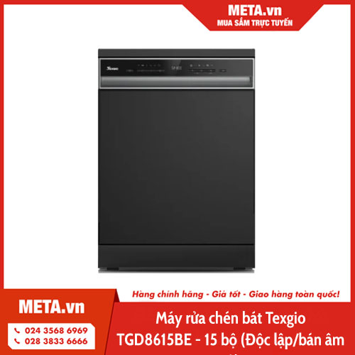 Máy rửa chén bát Texgio TGD8615BE - 15 bộ (Độc lập/bán âm tủ)