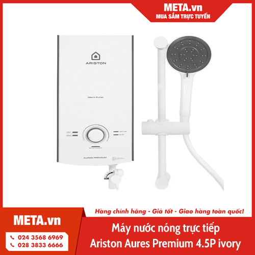 Máy nước nóng trực tiếp Ariston Aures Premium 4.5P ivory