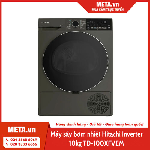 Máy sấy bơm nhiệt Hitachi Inverter 10kg TD-100XFVEM