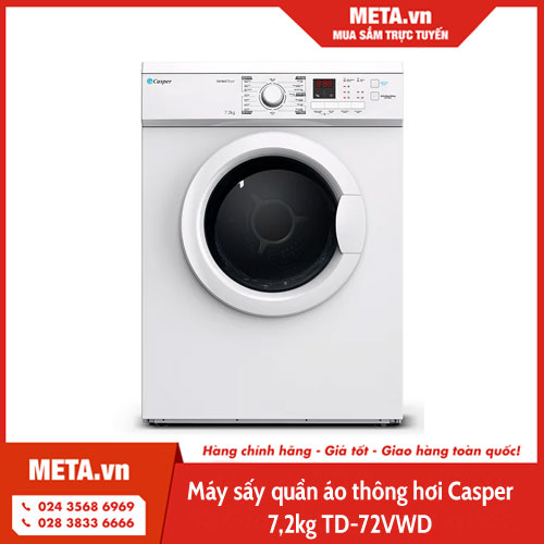 Máy sấy quần áo thông hơi Casper 7,2kg TD-72VWD