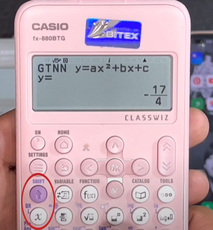 Bấm phím Shift + x để hiện mã QR trên máy tính Casio FX-580VN X