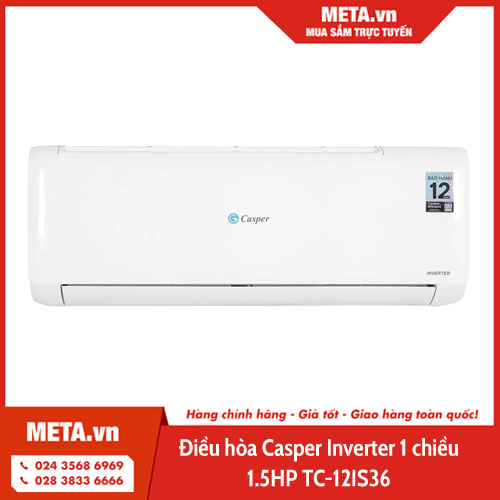 Điều hòa Casper Inverter 1 chiều 1.5HP TC-12IS36