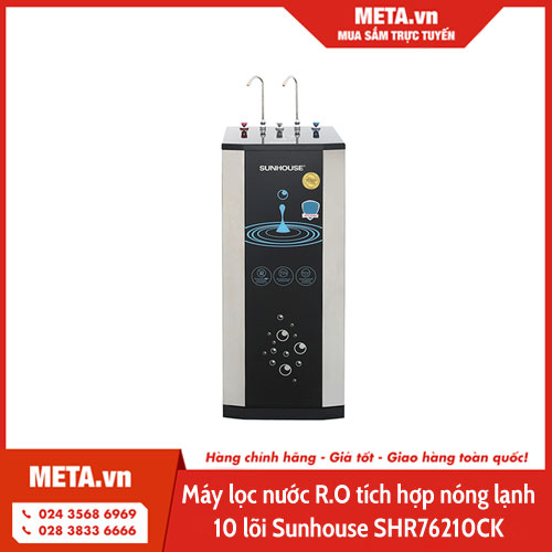Máy lọc nước R.O tích hợp nóng lạnh 10 lõi Sunhouse SHR76210CK