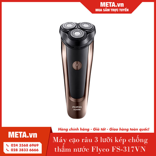 Máy cạo râu 3 lưỡi kép chống thấm nước Flyco FS-317VN