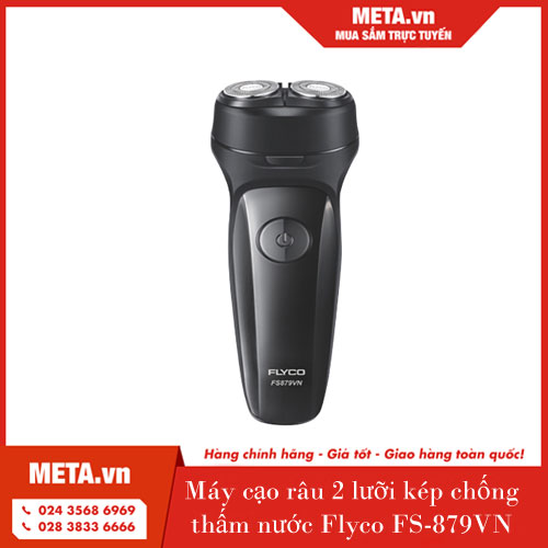 Máy cạo râu 2 lưỡi kép chống thấm nước Flyco FS-879VN